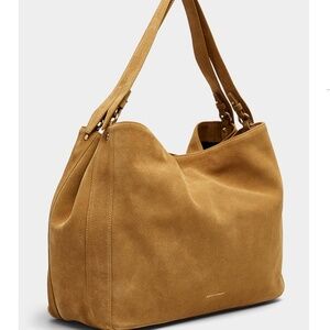 Rebecca Minkoff honey caramel M.A.B carryall hobo suede leather large tote NWT